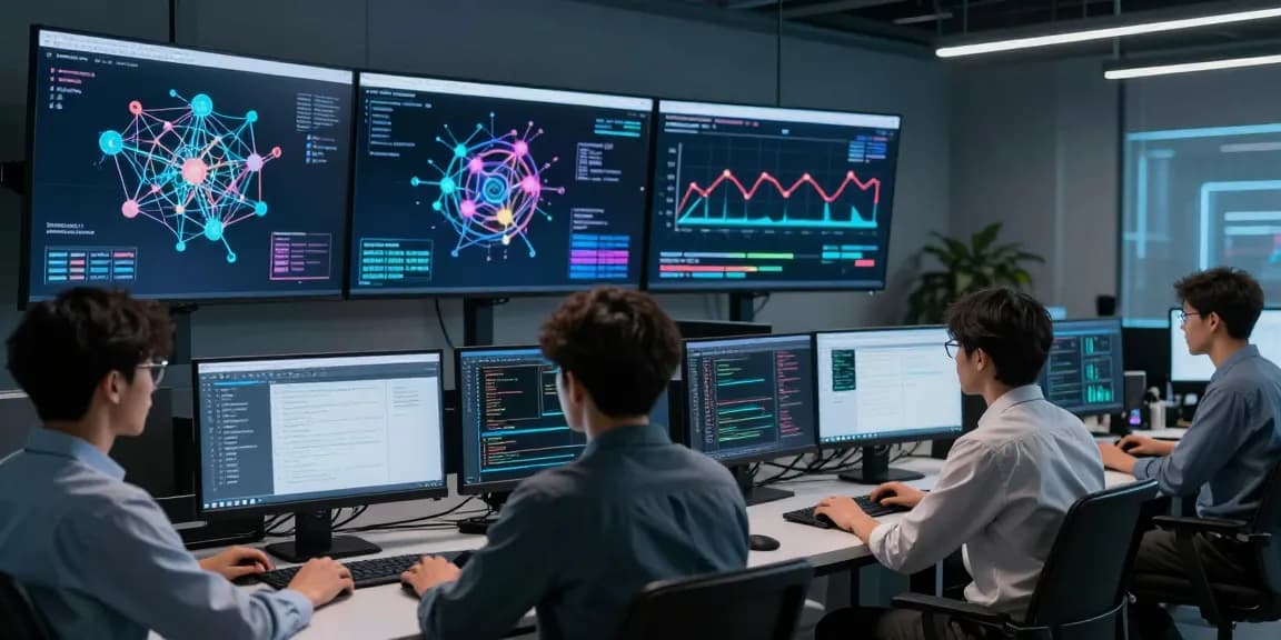 Thabet360 AI technology workspace showcasing advanced machine learning solutions and cybersecurity protocols.