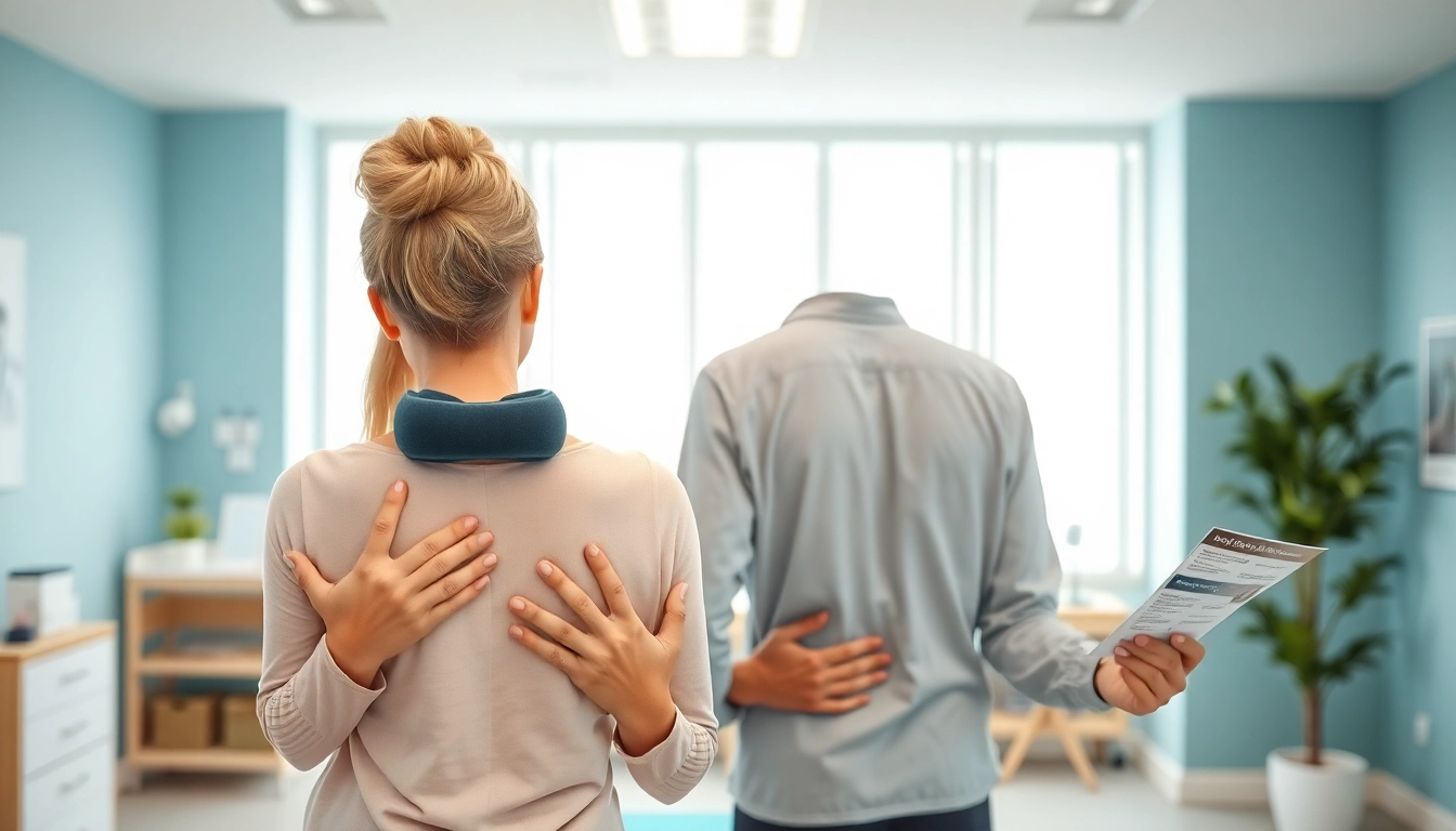 Engaging visual showcasing effective back pain solutions in a professional clinic environment.