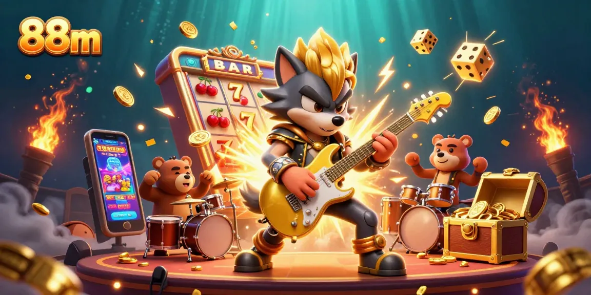 Experience the excitement of slots and jackpot thrills with 88m casino action in a vibrant 3D scene.