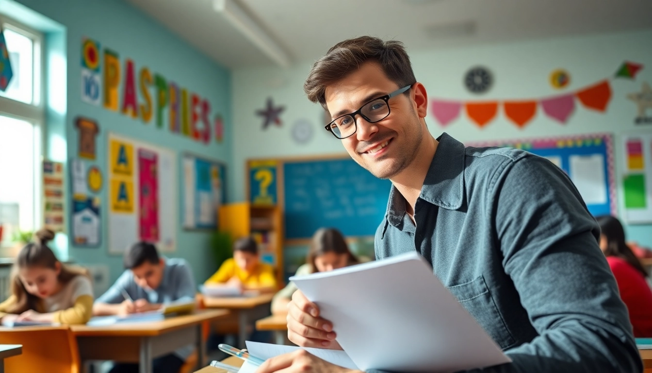 Student receiving focused toefl expert help from a professional tutor in an engaging classroom.