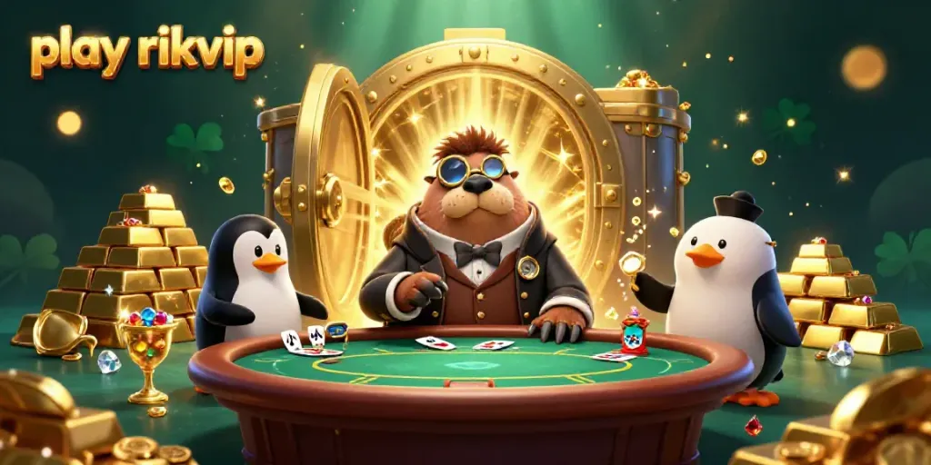 Play Rikvip at an underwater poker table with dynamic characters and rich casino elements.