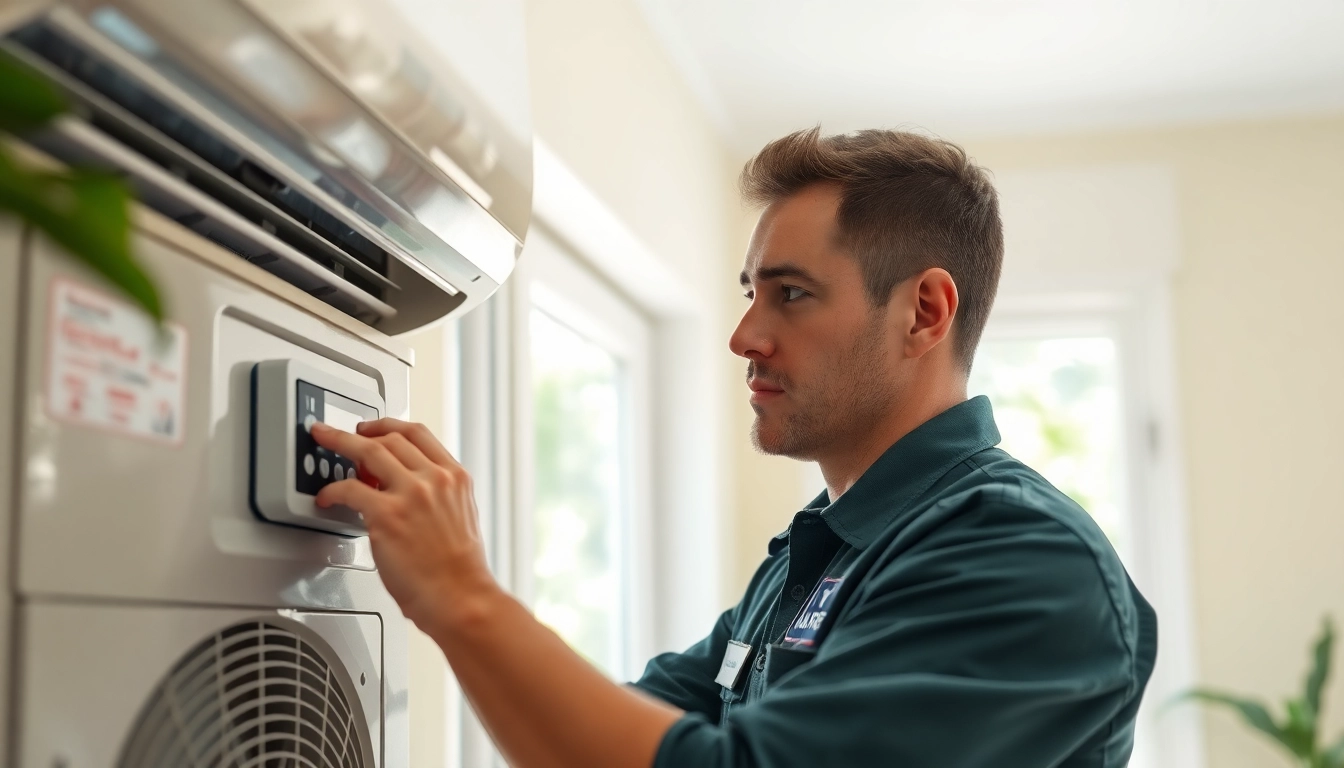 Air Conditioning Repair Tampa technician inspecting HVAC unit in a residential environment.