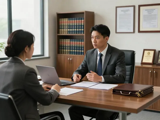 DUI attorneys Forsyth County consultation with a legal expert in a modern office setting.