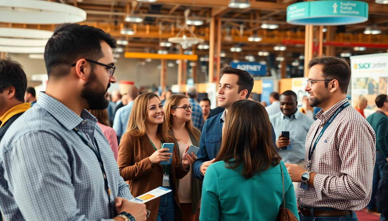 Engaging construction networking events featuring professionals exchanging ideas and business cards.