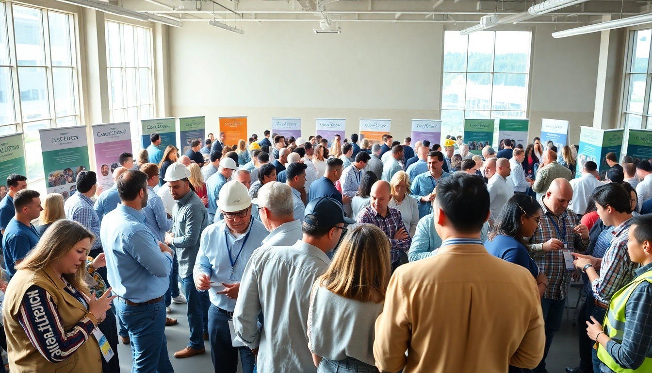 Participants engaging at construction networking events, sharing ideas and connections in a professional atmosphere.