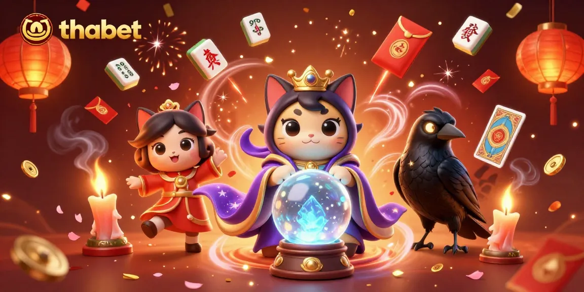 Experience the thrill of thabet gaming with fortune teller and mystical elements in a vibrant 3D scene.