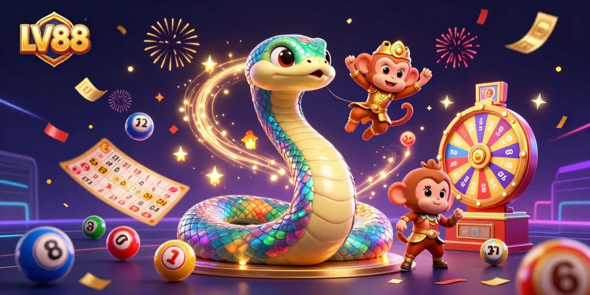Experience thrilling gaming adventures at LV88 with a vibrant 3D illustration capturing excitement and energy.