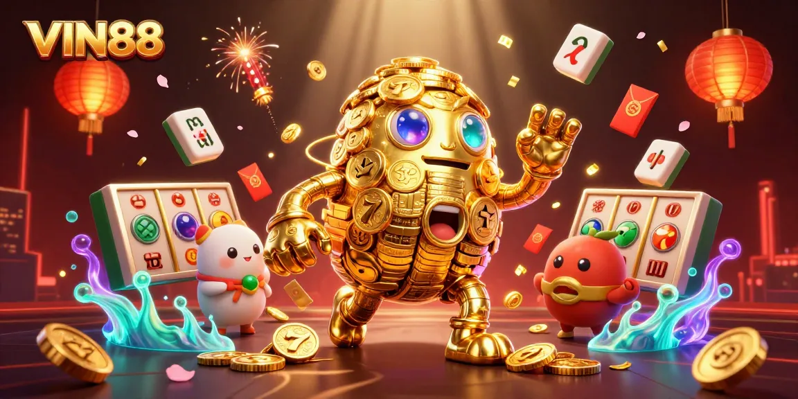 Spin the reels with thrilling excitement at VIN88's dynamic gaming experience, featuring engaging slot visuals.